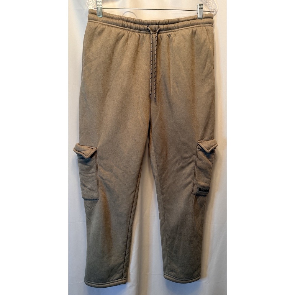 Public Record Size Large Suede Sherpa Lined Cargo Joggers Pants Taupe Soft Cozy
